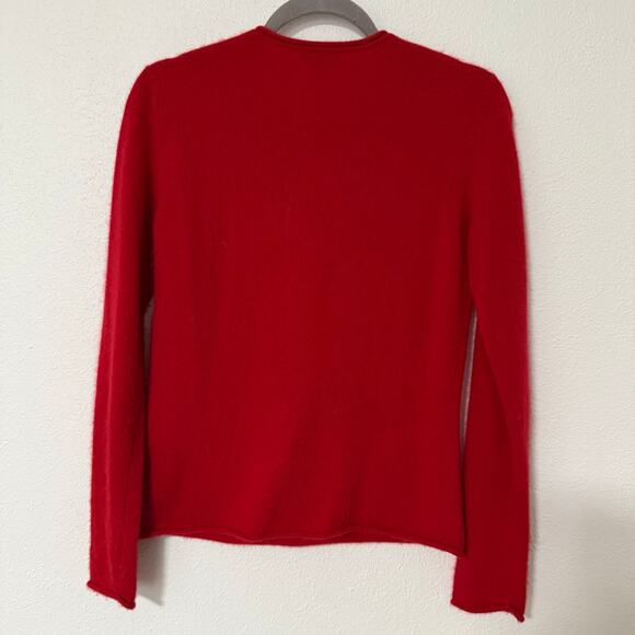 Prive 100%Cashmere Women's Red Long Sleeve Pullover Sweater Size Small - Picture 10 of 12
